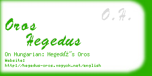 oros hegedus business card